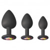 Glams Spades Trainer — Set 3 Dopuri Anale Din silicon Negru