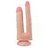 Dildo Dublu Cu Ventuză Skinlike Soft Natural