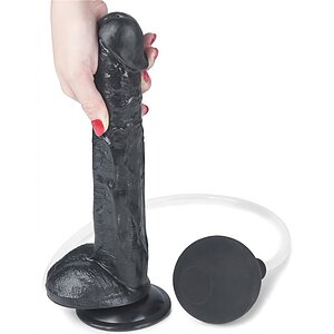 Dildo Realistic 27cm Squirting Negru Thumb 5