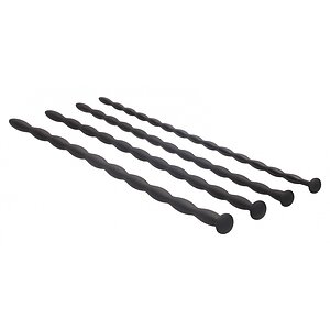 Silicone Spiral Plug Set Advanced Urethral Sounding Negru Thumb 1