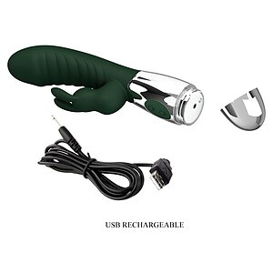 Pretty Love Naughty Bunny Green — 30 Moduri, Dublă Stimulare Verde Thumb 1