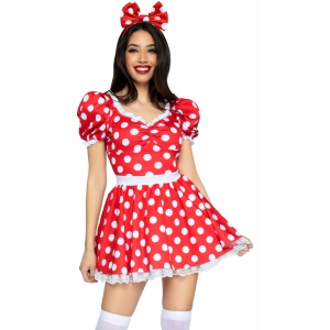 Rochie Leg Avenue Polka Dot Roșu