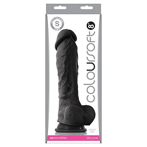 Dildo Colour Soft 23.6cm Negru Thumb 1
