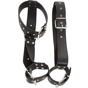 Bad Kitty Set Guler + Cătușe Reglabile Mâini Talie Negru