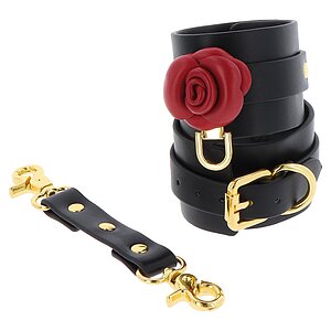 Wild Roses Wrist Cuffs Negru