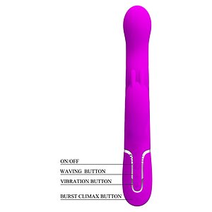 Pretty Love Laursen – Vibrator curbat Reîncărcabil 7+4, Mov Thumb 1