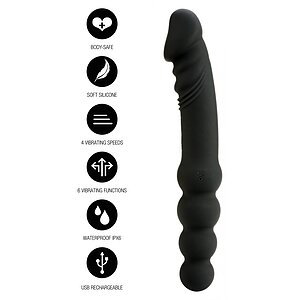 Hidden Desire Dublu Vibrator Anal 8+5 Moduri Negru Thumb 4