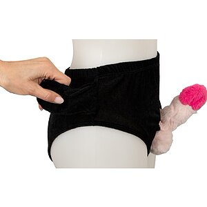 Boxeri cu penis gonflabil, cadou amuzant pentru petreceri Negru