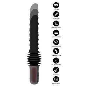 Hidden Desire Vibrator Anal cu Împingere Negru Thumb 5