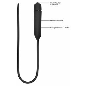 Vibrating Plug Extra Long Urethral Sounding Negru Thumb 3