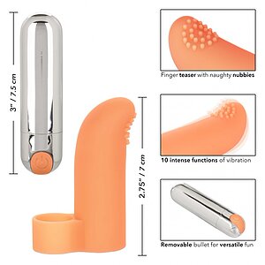 Vibrator Clitoridian Finger Tickler Portocaliu Thumb 3