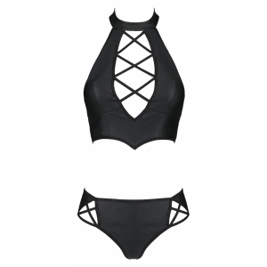 Set Din Piele Passion Nancy Bikini Negru L-XL Thumb 2