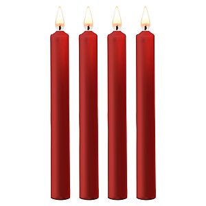 Set 4 Lumânări Teasing Wax Large Roșu