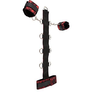 Bad Kitty Guler Satin Roșu cu Dantelă și Cătușe Thumb 3