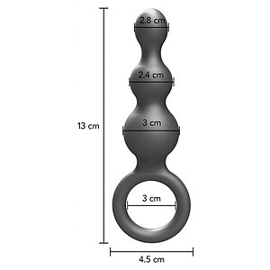 Plug Anal ToyJoy The Stuffer - 3 Sfere, silicon Gri Thumb 5