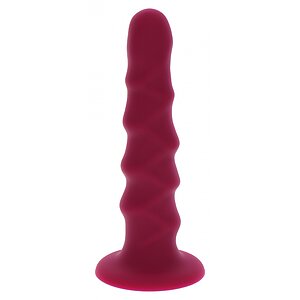 Ribbed Dong 16cm Roșu