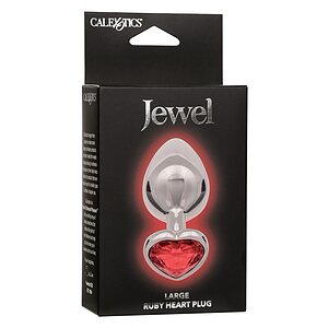 Jewel Large Ruby Heart Plug Roșu Thumb 6