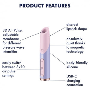 Satisfyer Bold Kiss Stimulator Clitoridian cu 30 de programe Mov Thumb 5