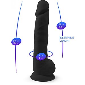 Silex-D 38 cm – Model Realist silexpan, cu Ventuză Negru Thumb 5