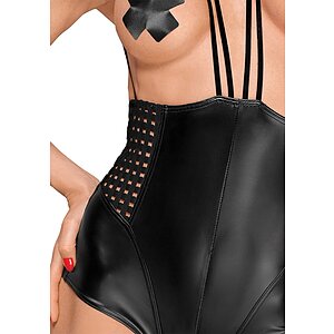 Body Noir Wetlook Multistraps Negru 2XL Thumb 2