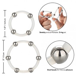 Set Inele Penis Steel Beaded Transparent Thumb 2