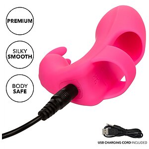 Vibrator din Silicon Pentru Plăcere cu Degetul Roz Thumb 2