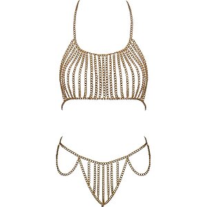 Cottelli Collection – Bikini Din Lanț Auriu, Ajustabil Thumb 3