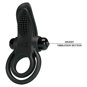 Pretty Love Vibrant Penis Ring Negru Thumb 2