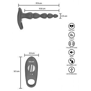 Vibrator Anal ELIXER Double Albastru Thumb 6