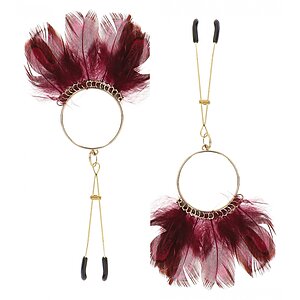 Cleme Sfârcuri Tweezers With Feathers Auriu