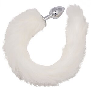 CalExotics Running Wild – Plug Metalic cu Coadă Albă 36.75cm