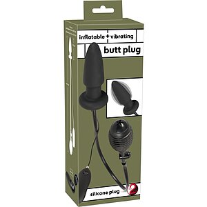 Inflatable Vibrating Anal Plug Negru Thumb 6