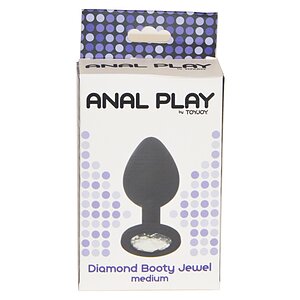 Anal Plug Diamond Jewel Medium Negru Thumb 2