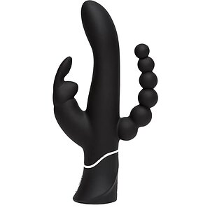 Vibrator Triplu Happy Rabbit Negru Thumb 1