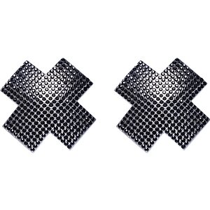 Stickere Pentru Sfârcuri Cruce – Cristale Negre, Set 2 Negru Thumb 3