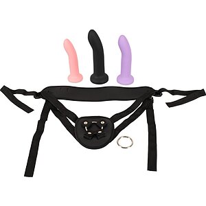 Your Strap-On Collection – Ham Ajustabil + 3 Elemente S-L Negru Thumb 1