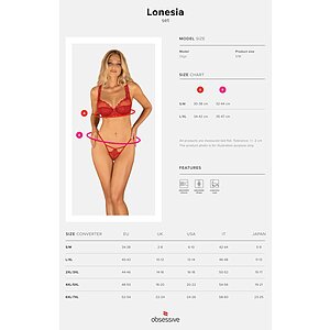 Set Obsessive Lonesia Roșu S-M Thumb 4