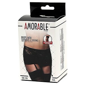 Portjartier Cu Dresuri Amorable Elizabeth Negru S-L Thumb 2