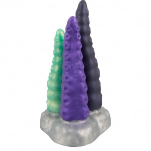 Triplu Tentacul 3-în-1 — Ventuză Puternică, Silicon Argintiu Thumb 2