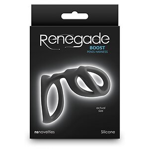 Renegade Boost Black Inel Penis Din silicon Negru Thumb 2