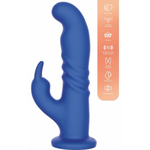 Playhouse Rabbit Rotativ Punct G — 10 Vibrații, 10 Rotații Albastru Thumb 5