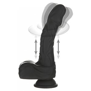 Naked Addiction 23 cm, Vibrator Rotativ și De împingere Negru Thumb 1