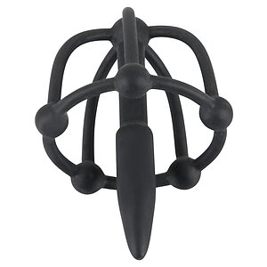 Plug De Penis Cu Cușcă Pentru Cap Negru Thumb 1