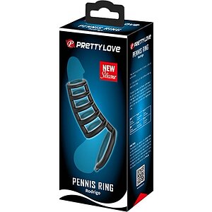 Pretty Love Rodrigo – Inel Erecție silicon, 6 Inele Negru Thumb 7