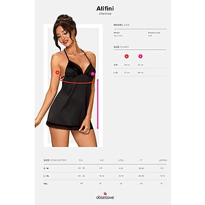 Chemise Obsessive Alifini Negru S-M Thumb 4