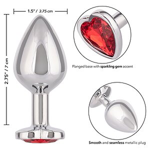 Jewel Large Ruby Heart Plug Roșu Thumb 4