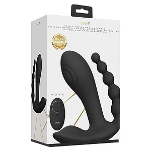 Vibrator Pulse Wave And Vibrating Dublă Acțiune Negru Thumb 3