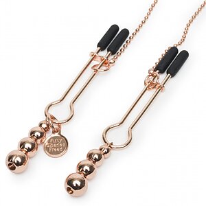 Cleme Pentru Sfârcuri Lanț al Plăcerii Totale Auriu Thumb 3