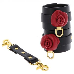 Wild Roses Wrist Cuffs Negru Thumb 1