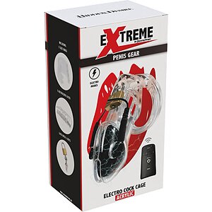 Cușcă Penis Electrică Discretă cu Telecomandă Transparent Thumb 10